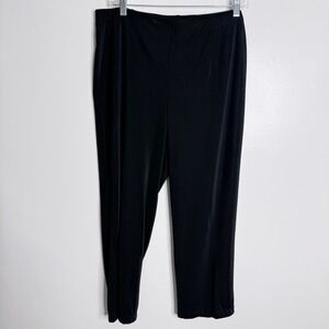 Chico's Easywear Black Pull On Wrinkle Free Straight Leg Pant Large Chico 2
